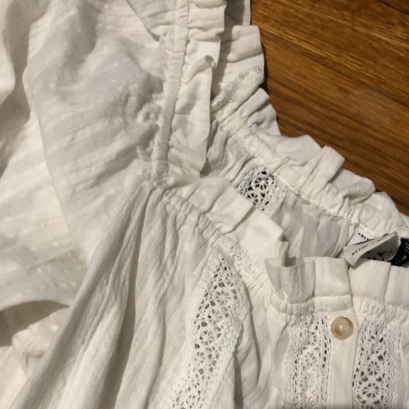 Nwt 14 Anthropologie Akemi + Kim white lace, elastic waist, off-shoulder - Picture 2 of 4
